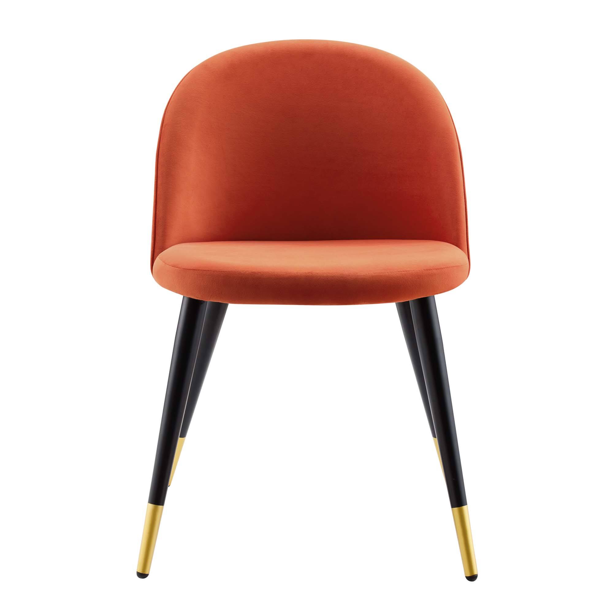 Alt View 4. Modway - Cordial Performance Velvet Dining Chairs Set of 2 by Modway - Orange.