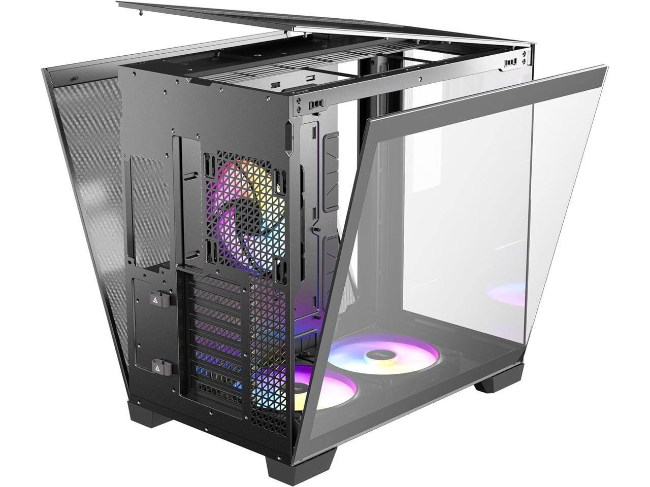 Alt View 10. Antec - Antec C8 ARGB, 2x TQR 160mm & 1x TQ 140mm Fans, Dual-chamber, Type-C, 360mm Radiator, RTX 40 compatible Full-Tower Case - ARGB.