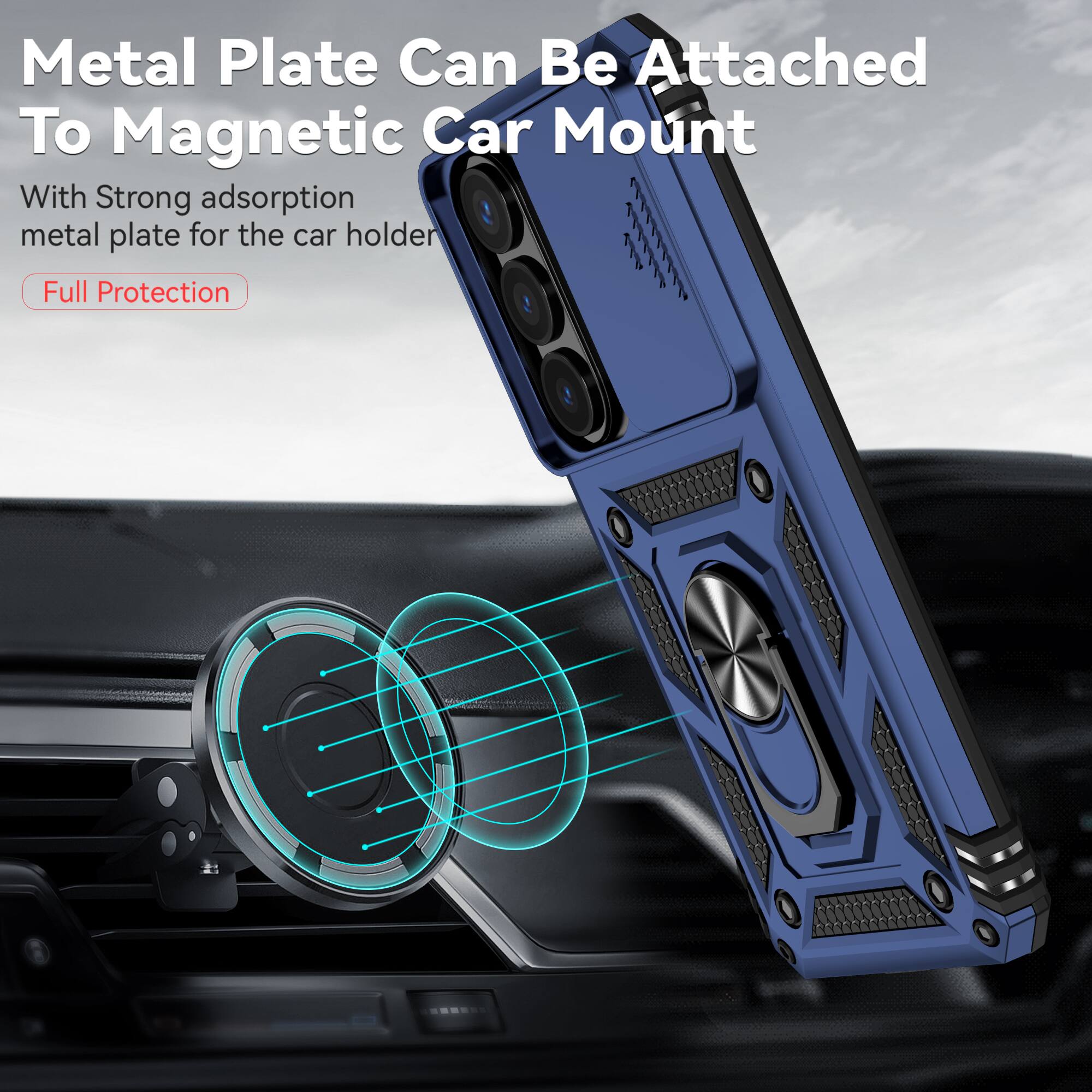 Metal Plate Can Be Attached To Magnetic Car Mount

With Strong adsorption metal plate for the car holder

Full Protection