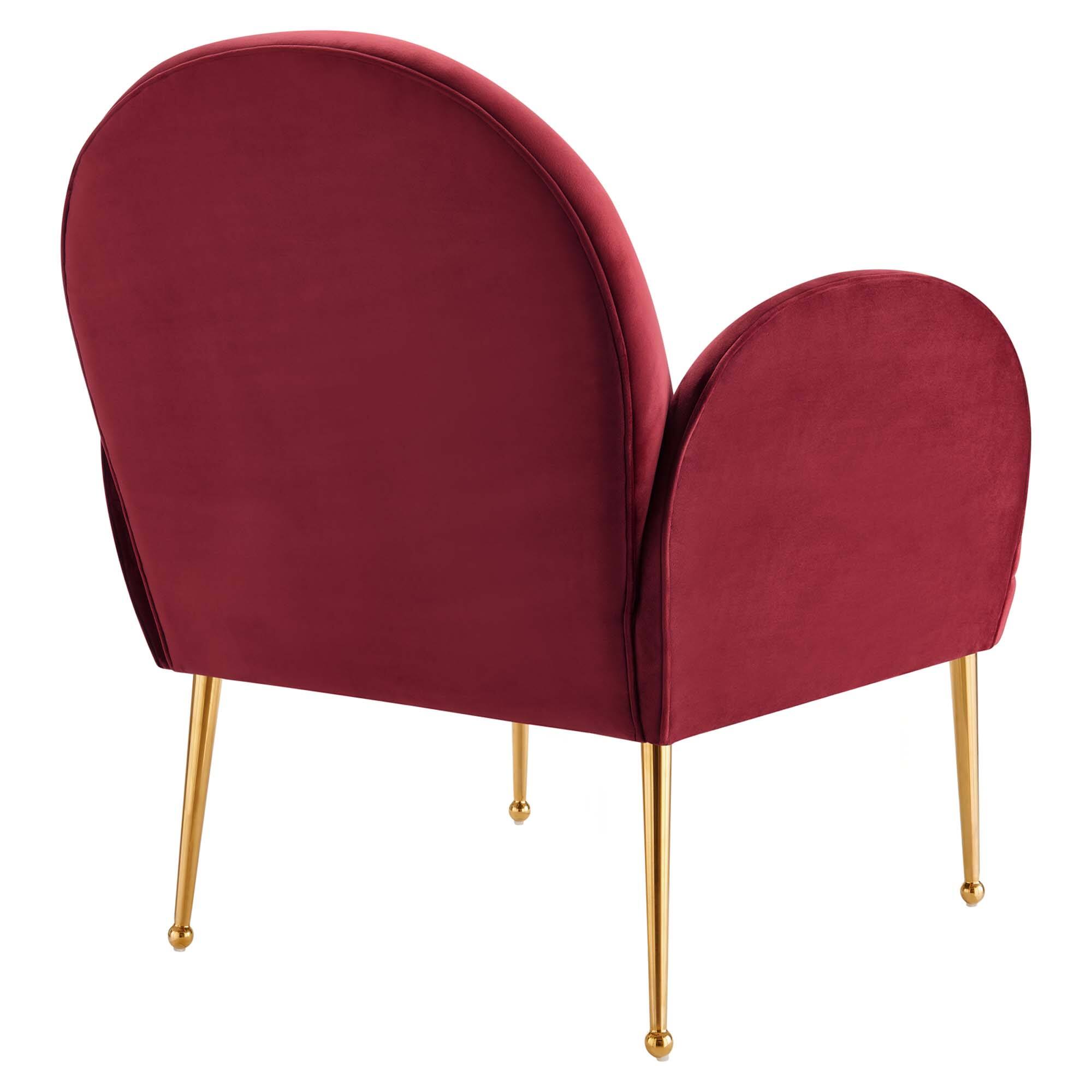 Alt View 2. Modway - Transcend Performance Velvet Armchair by Modway - Maroon.
