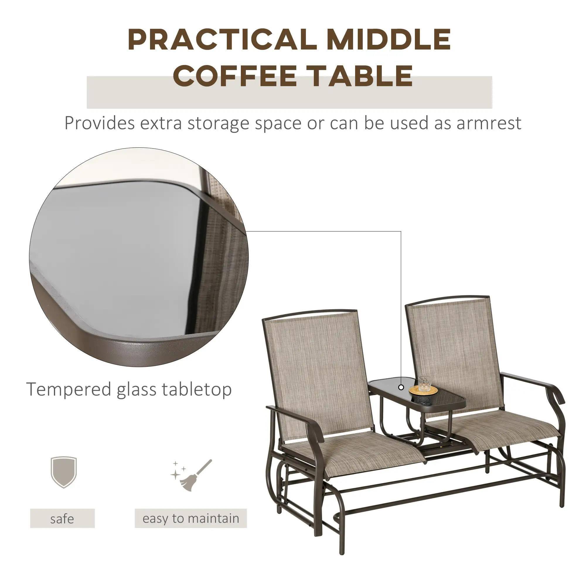 PRACTICAL MIDDLE COFFEE TABLE

Provides extra storage space or can be used as armrest

Tempered glass tabletop

safe

easy to maintain