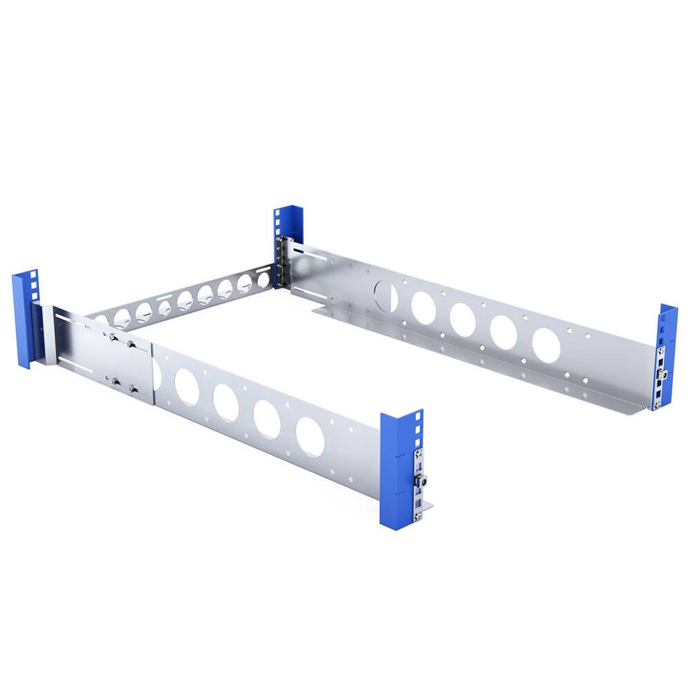 Alt View 1. RackSolutions - RackSolutions 2U Wide Equipment Universal Rail 24in Depth with Wire Bar - Black.