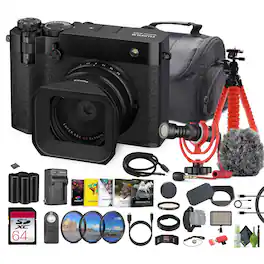 Fujifilm - GFX100RF 102MP Mirrorless Digital Camera Bundle + Accessories - Black
