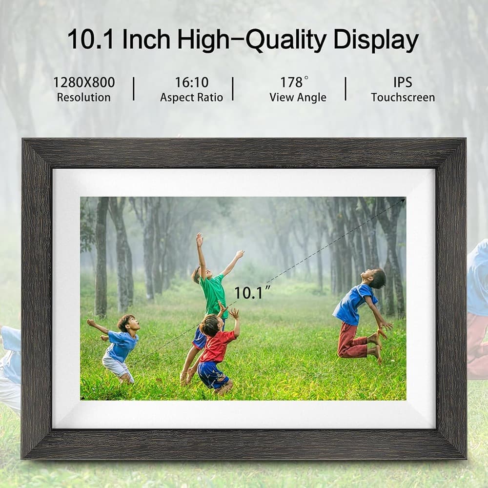 MOSZAR LLC - 10.1" WiFi Smart Digital Picture Frame IPS Touch HD Blackc