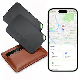 Epicka - Wallet Tracker, Tagie Slim Finder Card for Apple Find My, MFi Certified, NFC & Bluetooth Item Locator, iOS Only, 2 Pack - Black