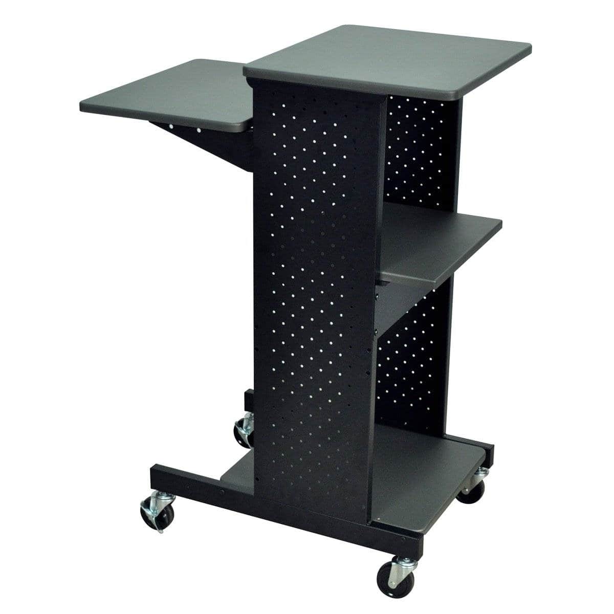Hivvago - Dark Grey Metal Multifunction Mobile Stand-Up Computer Desk Workstation - Dark Gray