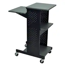 Hivvago - Dark Grey Metal Multifunction Mobile Stand-Up Computer Desk Workstation - Dark Gray
