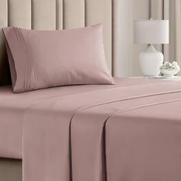 CGK Linens - Luxury Soft 4 Piece Solid Bed Sheet Set - Deep Pocket Fits 8"-16" Mattresses - Twin - Mauve
