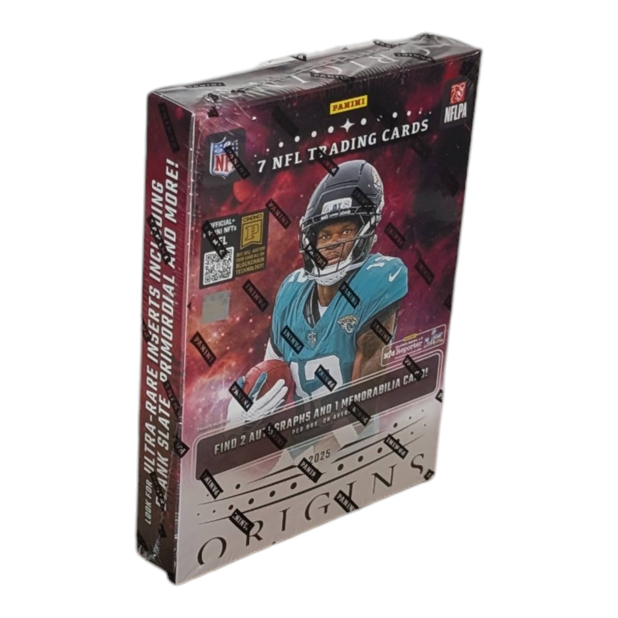 PANINI NFLPA CARDS NFL TRADING CARDS 7 NFL NFTs AND MORE! PANINI OFFICIAL NFTs AND BLOCKCHAIN TECHNOLOGY PANINI INSERTS PRIMORDIAL PANINI PANINI EHIA 7! Reporter PANINA CA.7! !! CA. PATNA 1 MFMORABILIA AND ULTRA-RARE SLATE GRAPHIC ARTS AND MEMORABILIA CA.7! FIND 2 AUTO GRAPHED CARDS AND 1 MEMORABILIA CARD! 2025