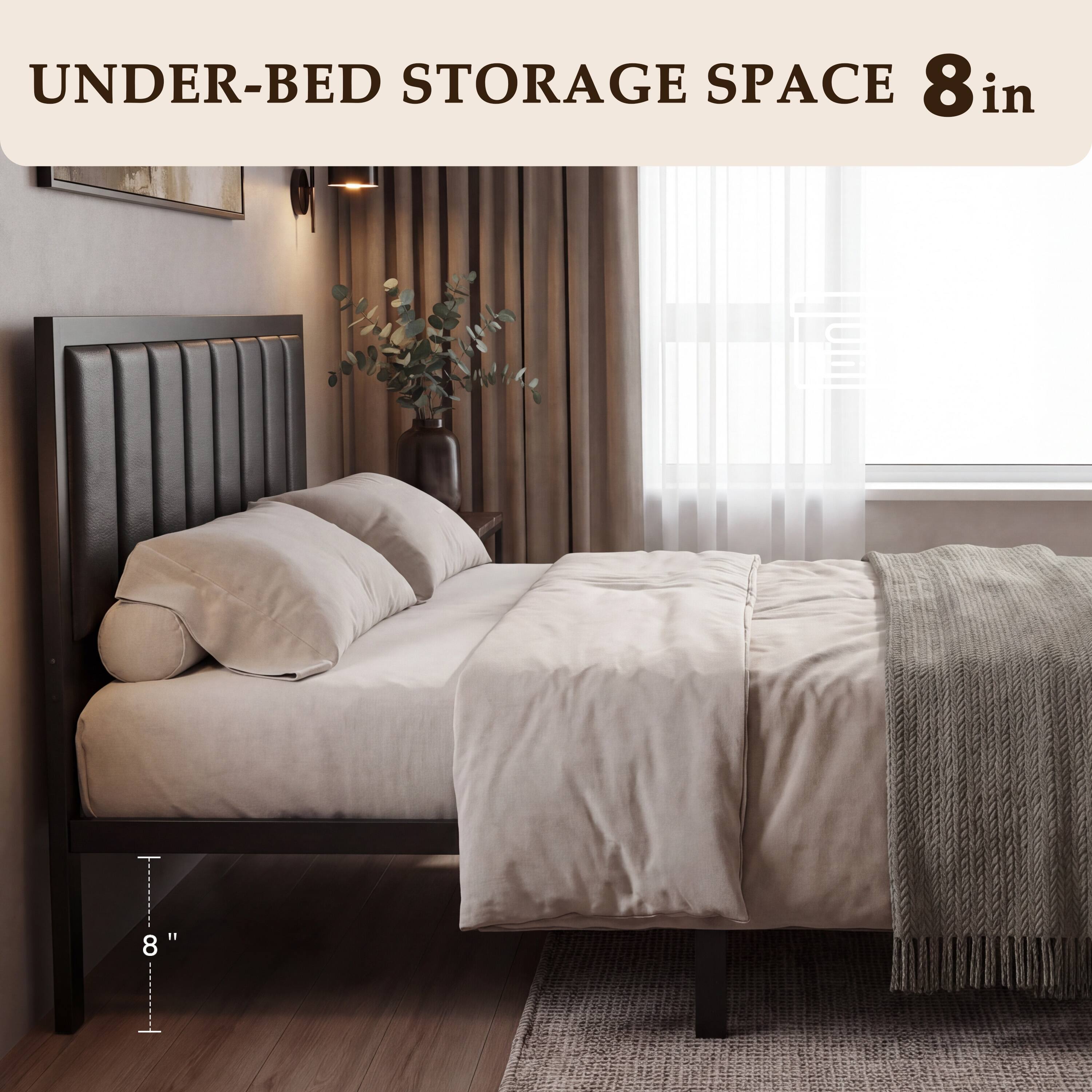 UNDER-BED STORAGE SPACE 8in  
8"