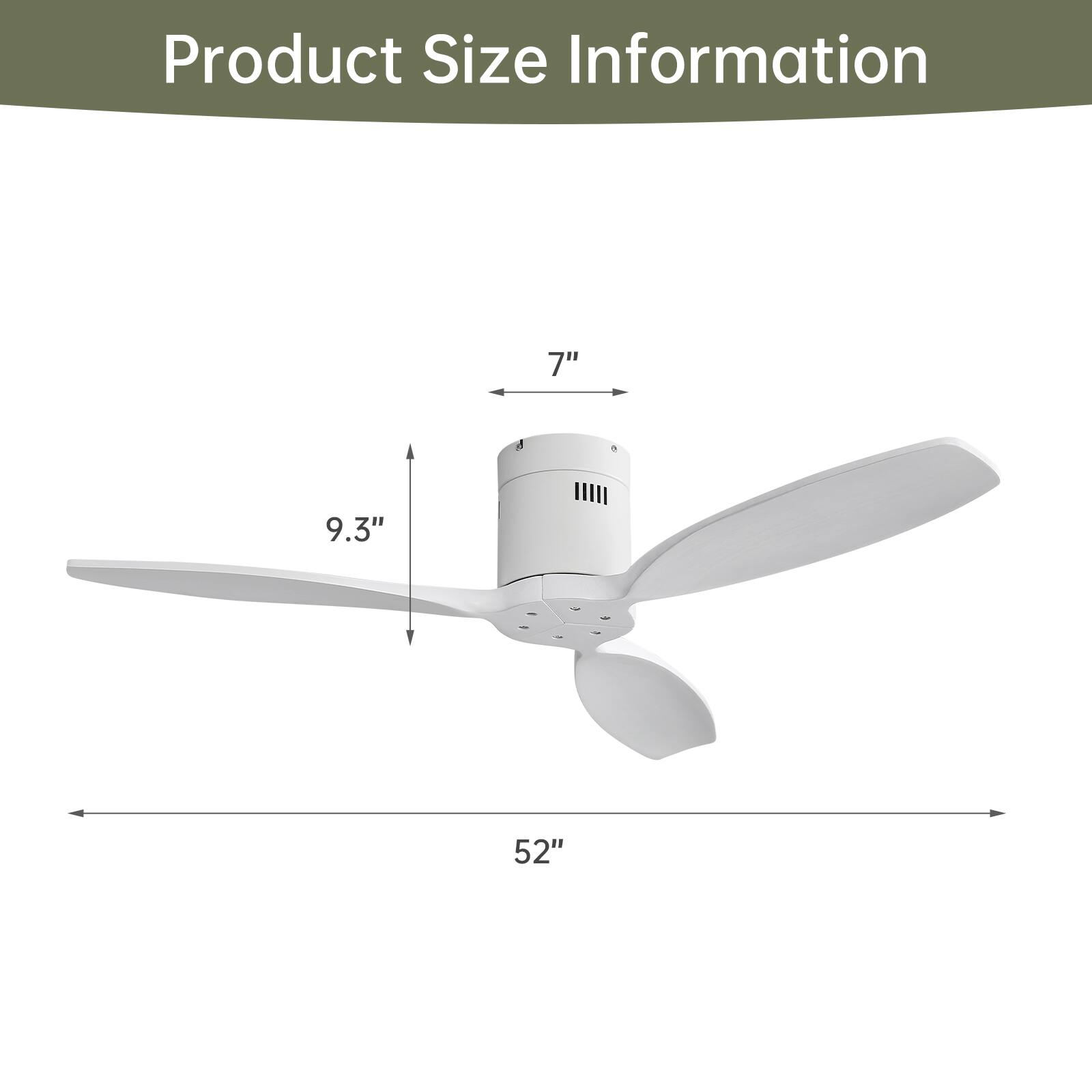 Product Size Information

- 7"
- 9.3"
- 52"