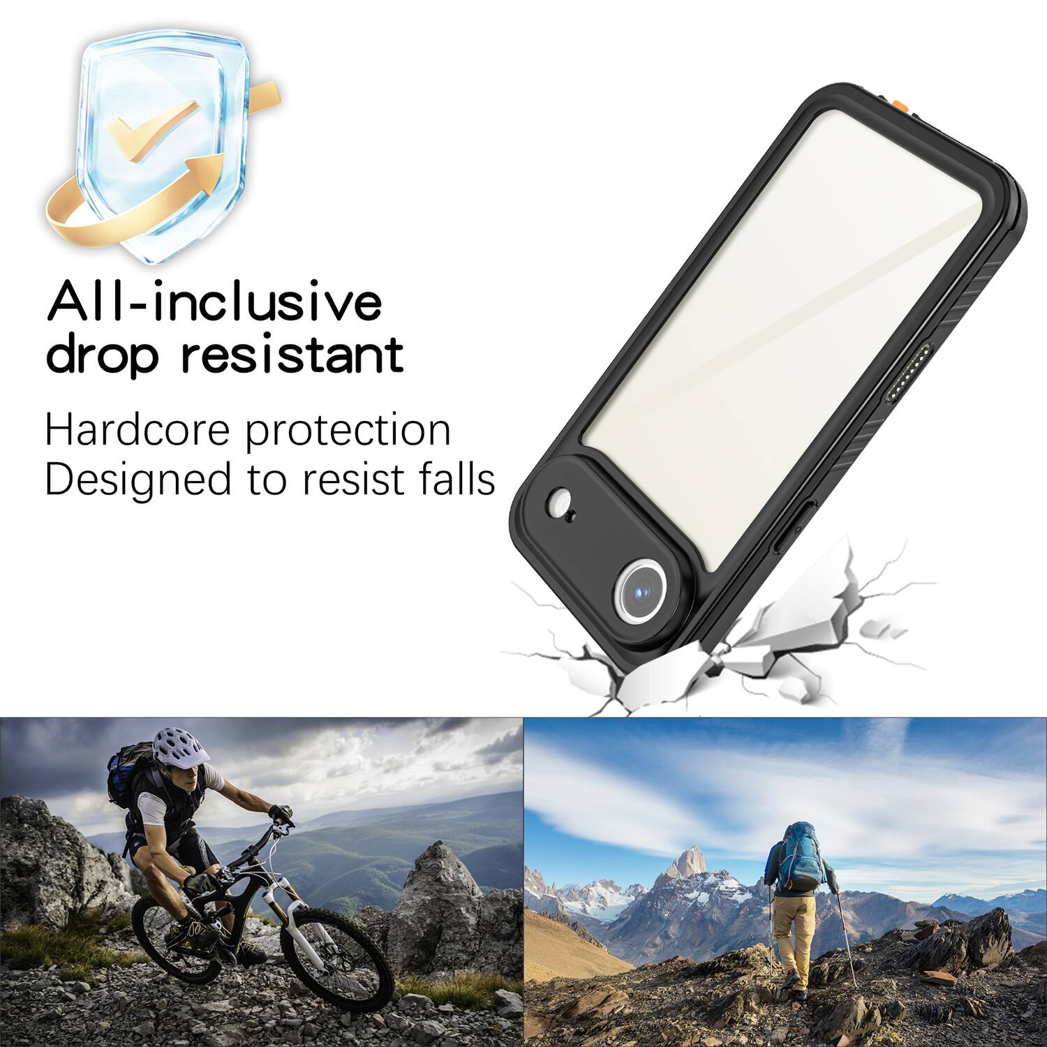 All-inclusive drop resistant  
Hardcore protection  
Designed to resist falls