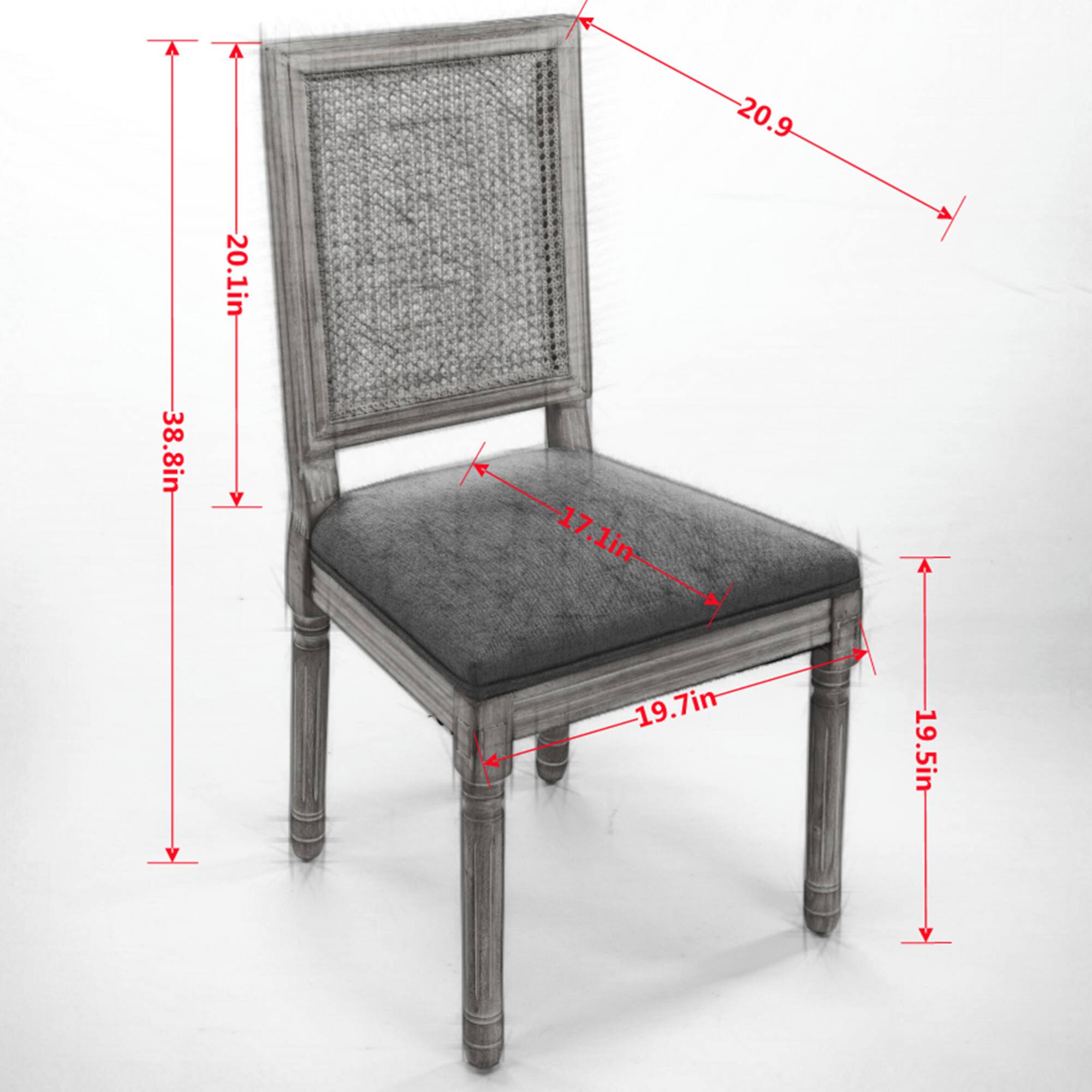 A 20.9 20.1in 38.8in 17.1in 19.7in 19.5in