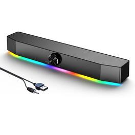 Dazzed Corner - Dual Bluetooth Computer Speakers, 1.5m RGB Light Bar - Black