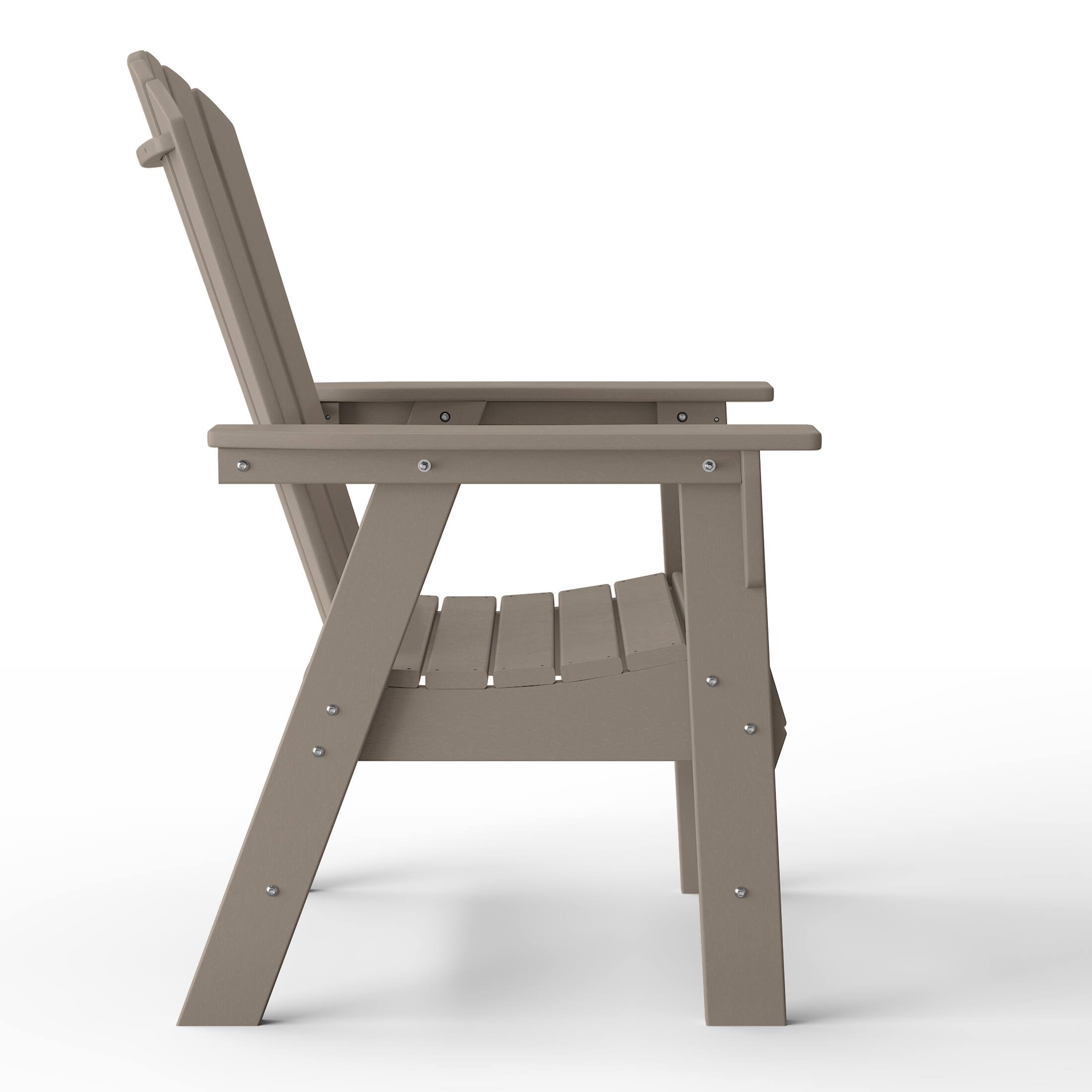 Left. WestinTrends - WestinTrends Dylan Outdoor Patio Shell-back Adirondack Dining Chair Weather Resistant - Weathered Wood.