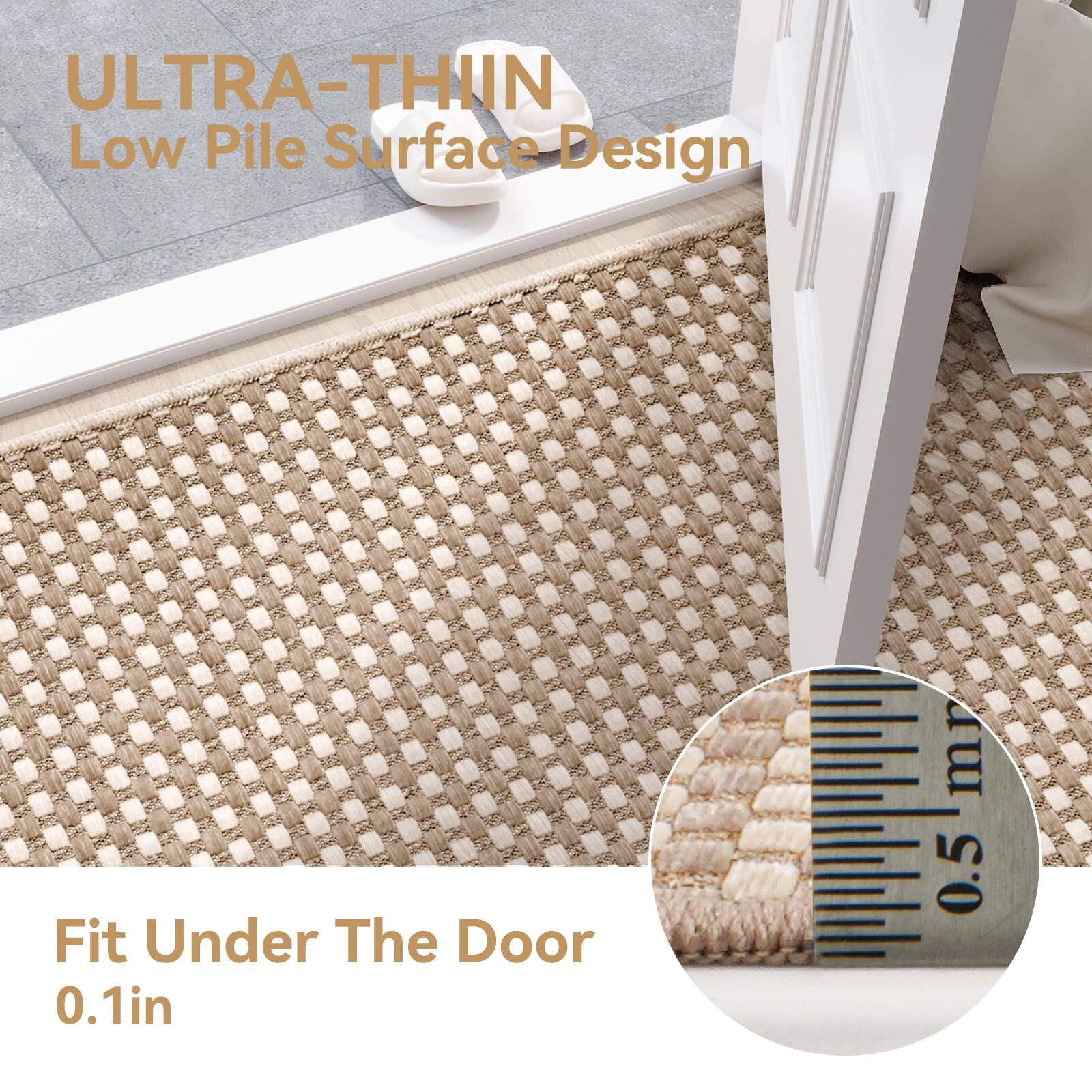 ULTRA-THIN  
Low Pile Surface Design  

Fit Under The Door  
0.1in