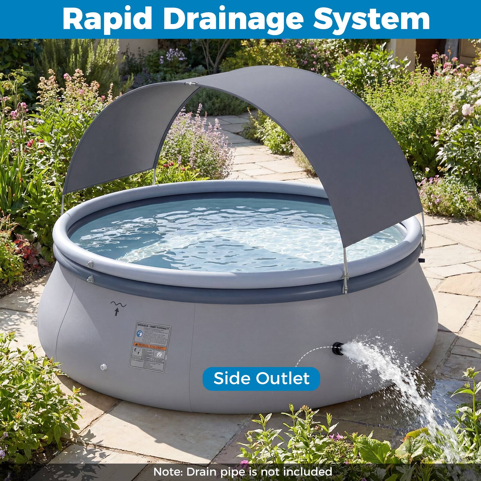 Rapid Drainage System

Side Outlet

Note: Drain pipe is not included