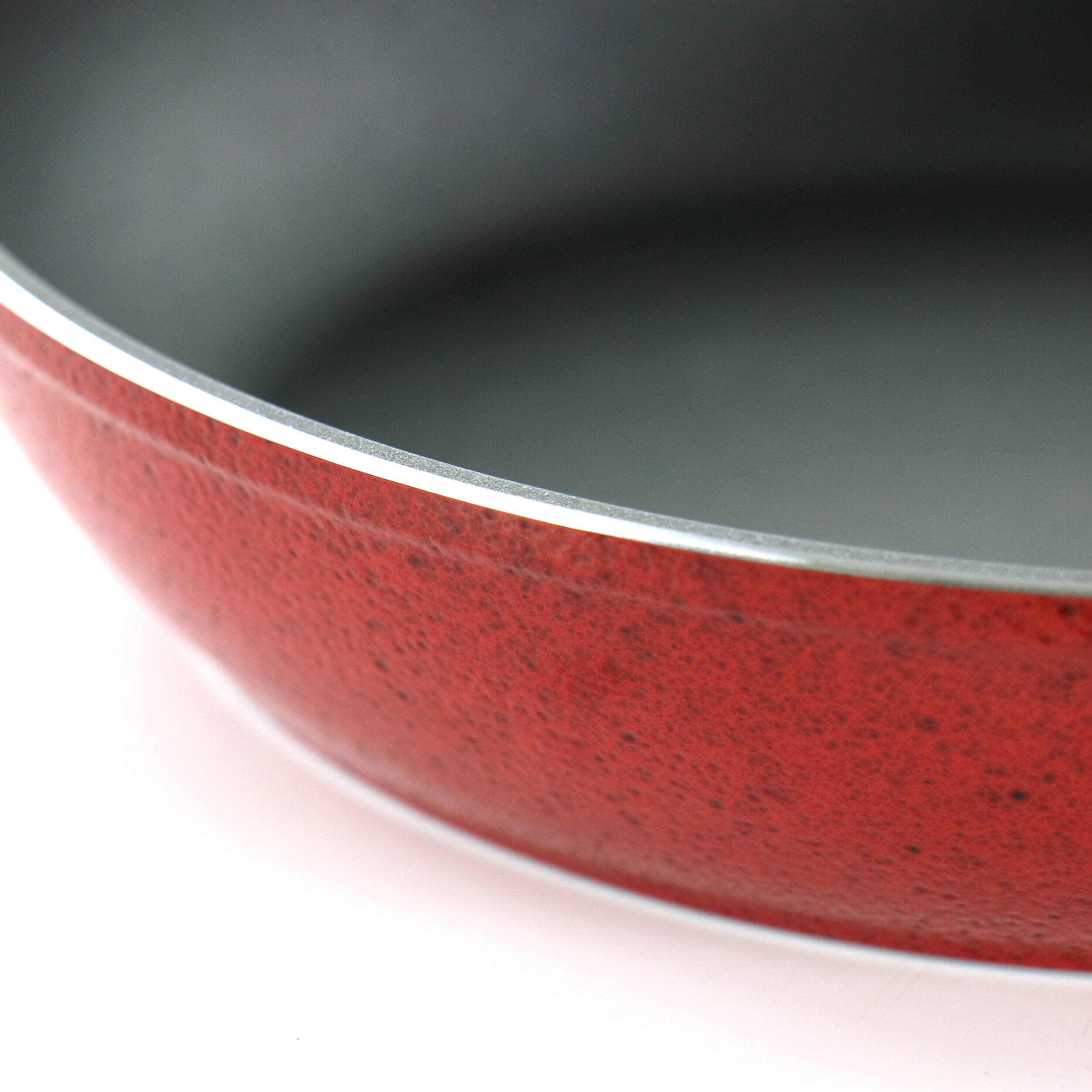 Alt View 3. Oster - Oster Claybon 8 Inch Nonstick Frying Pan in Speckled Red - Red.