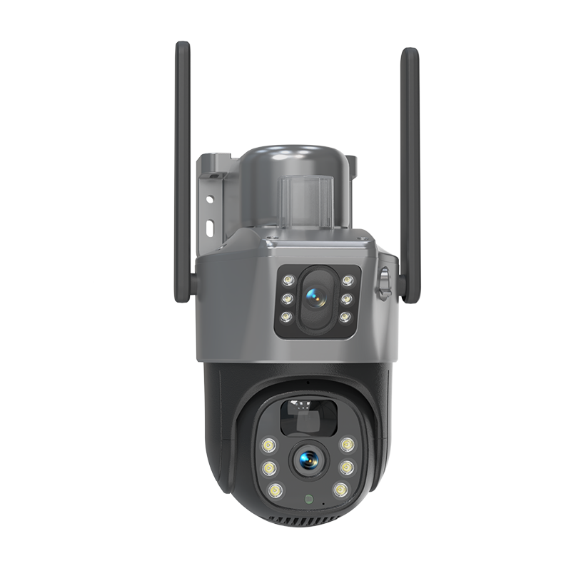 Cluzine - Dual Lens PTZ Security Camera,PIR Human Detection, Two-Way Audio, TF Card Storage, WiFi Surveillance