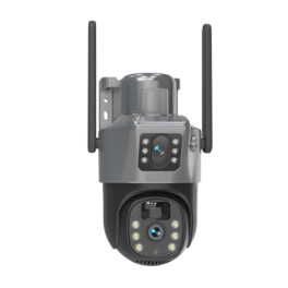 Cluzine - Dual Lens PTZ Security Camera,PIR Human Detection, Two-Way Audio, TF Card Storage, WiFi Surveillance