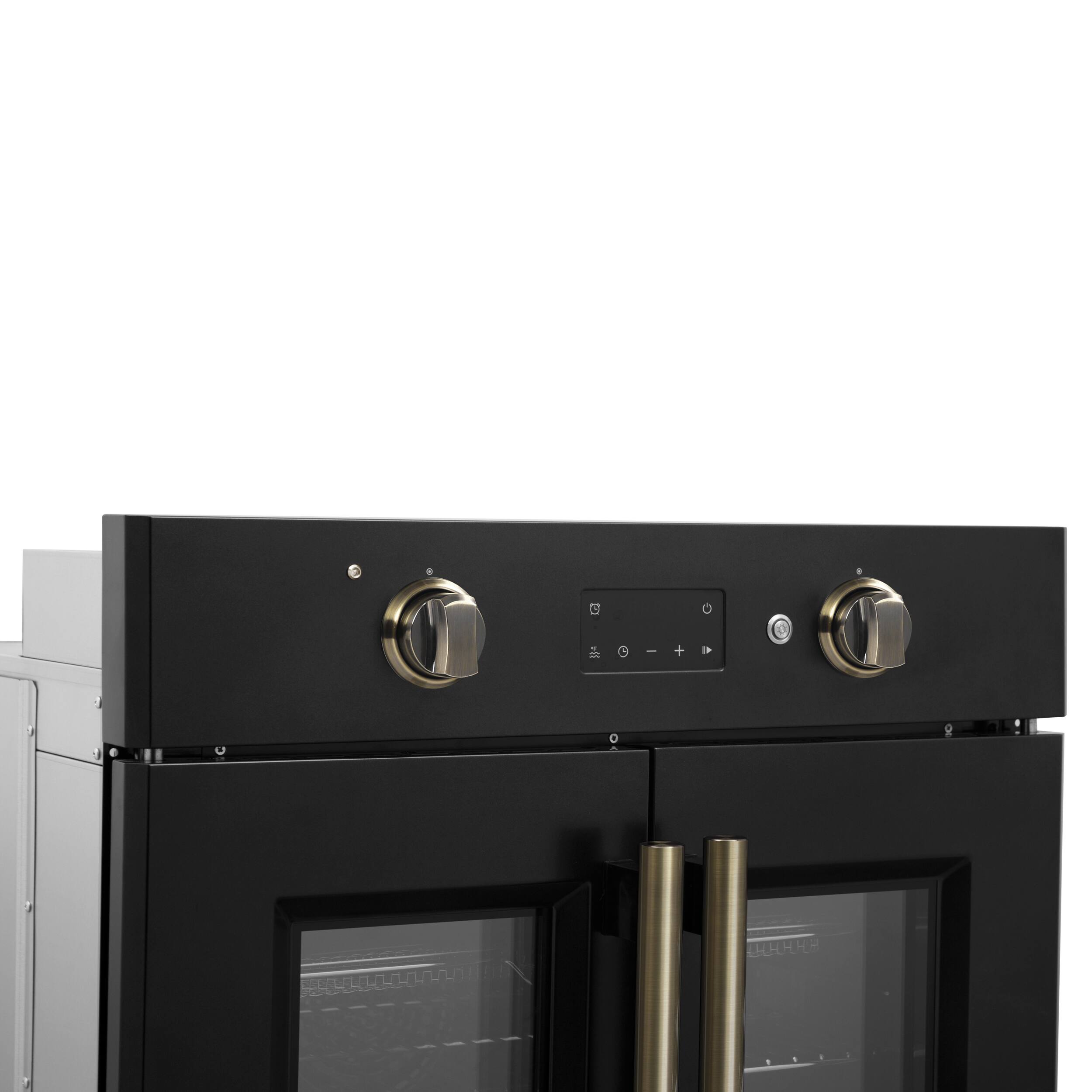 Alt View 6. Forno Appliances - Asti 3.68 Cu. Ft. Electric True Convection Wall Oven with French Doors - Black.