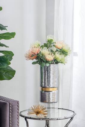 Front. TinyHomie - D59x152 Halloway Silver Candle Holder.