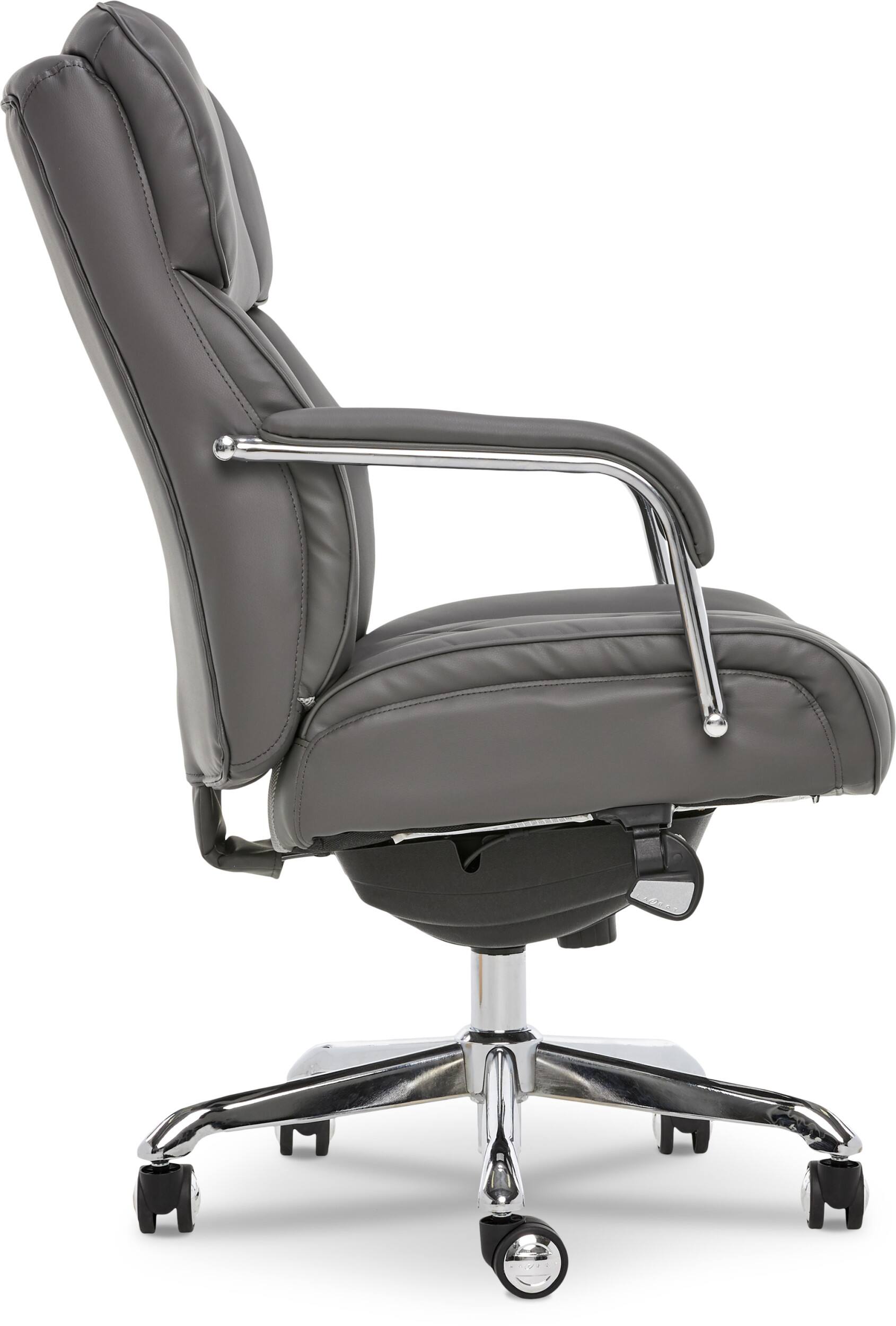 Alt View 19. La-Z-Boy - Comfort and Beauty Sutherland Diamond-Quilted Bonded Office Chair - Moon Rock Gray.
