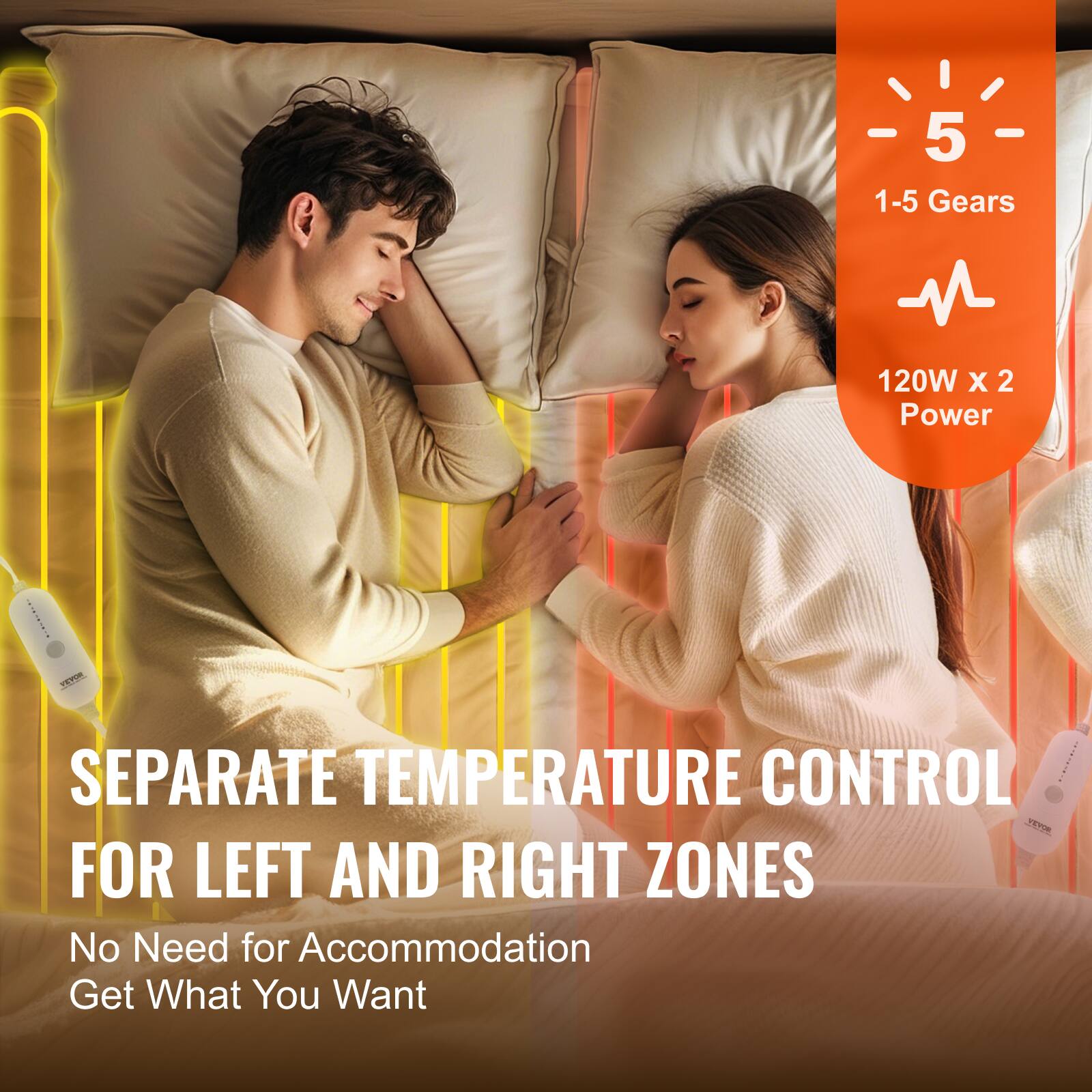 5 1-5 Gears 120W x 2 Power

SEPARATE TEMPERATURE CONTROL FOR LEFT AND RIGHT ZONES

No Need for Accommodation
Get What You Want