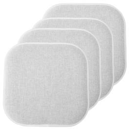Sweet Home Collection - Alexis Memory Foam No Slip Back 16" x 16" Chair Pad Cushions, 4-Pack - Gray/White