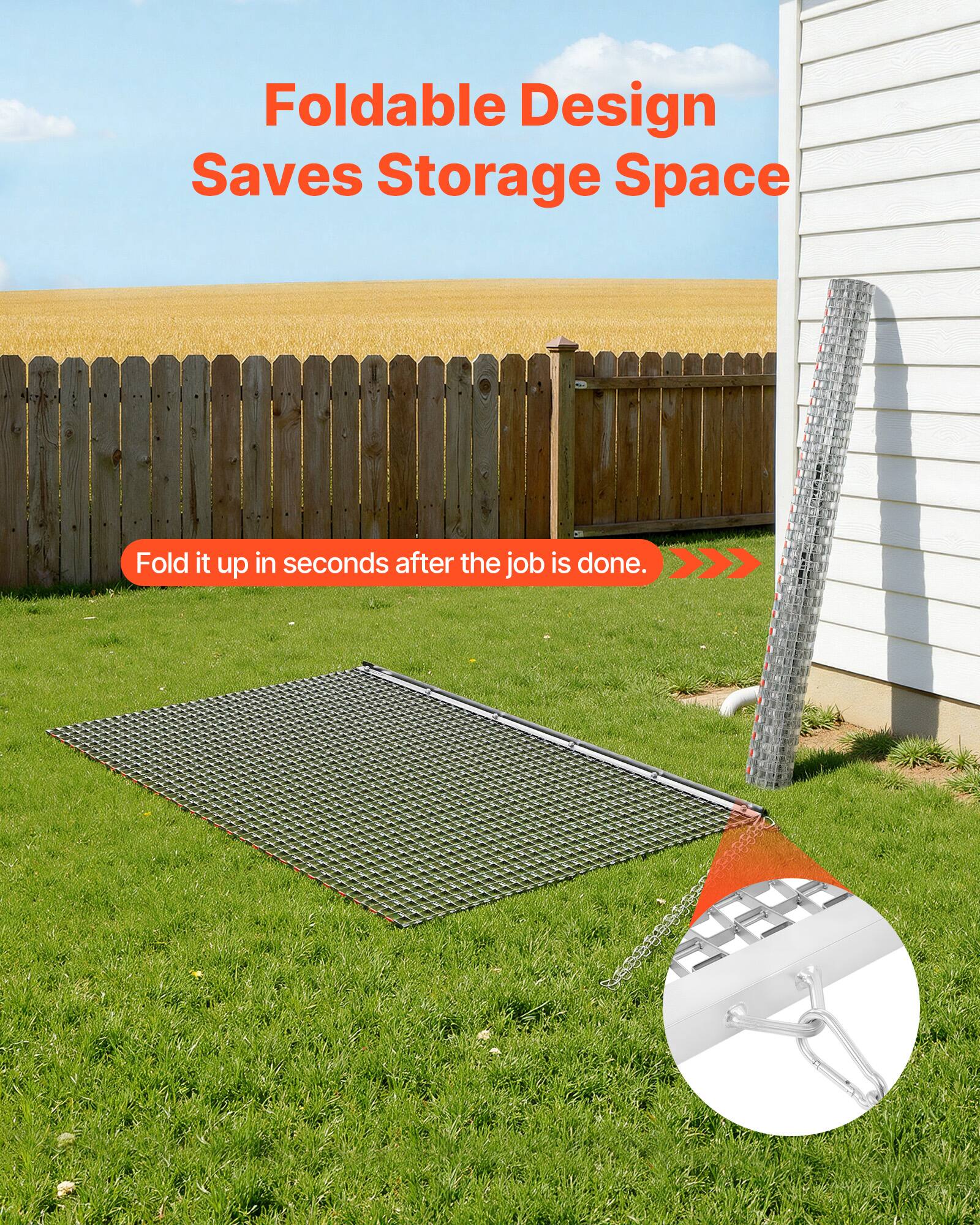 Foldable Design Saves Storage Space  
Fold it up in seconds after the job is done.