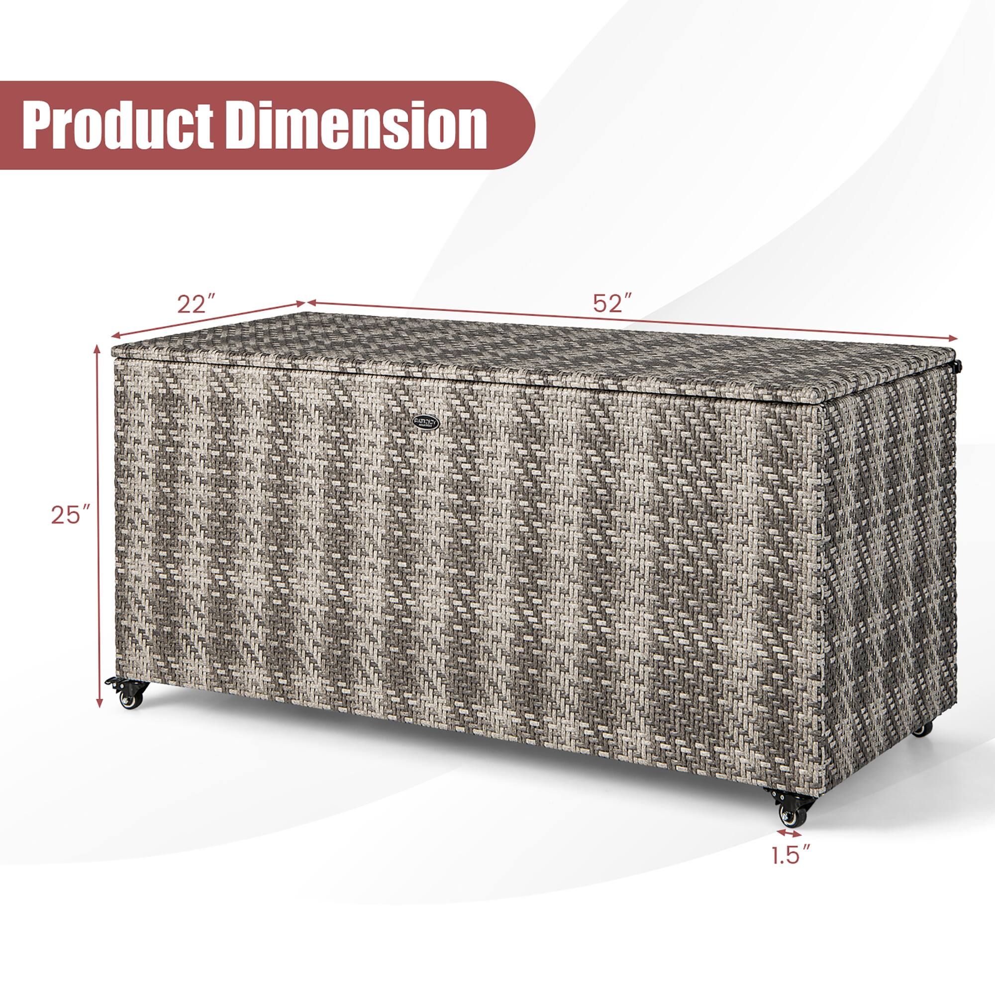 Product Dimension: 22" x 52" x 25" x 1.5"