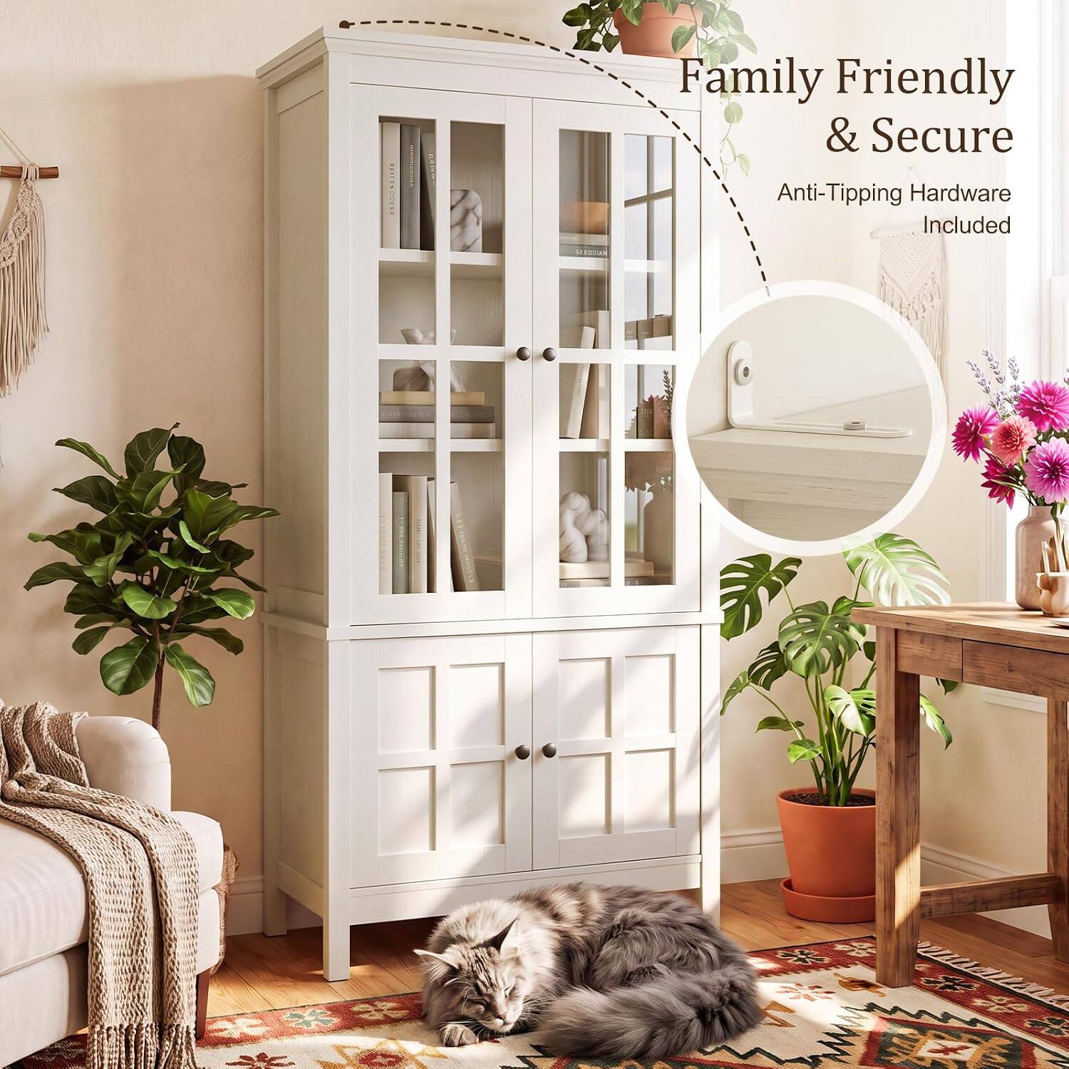 Family Friendly & Secure  
Anti-Tipping Hardware Included