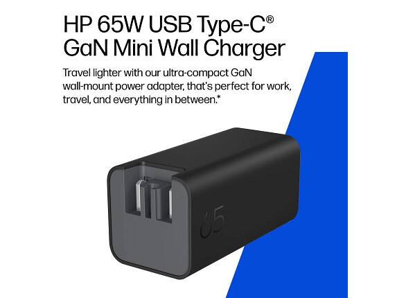 HP 65W USB Type-C® GaN Mini Wall Charger

Travel lighter with our ultra-compact GaN wall-mount power adapter, that's perfect for work, travel, and everything in between.*