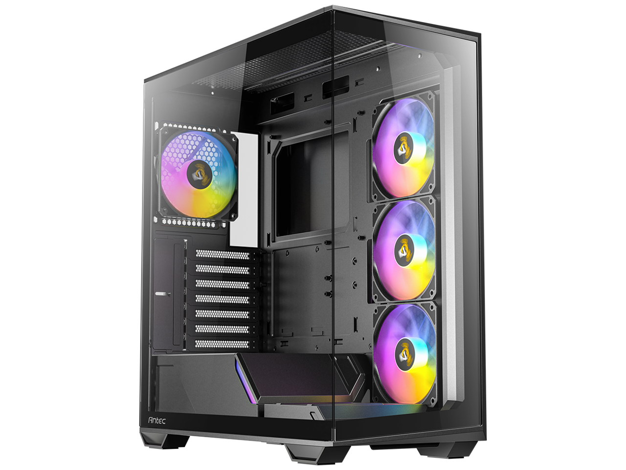 Alt View 1. Antec - Antec C3 ARGB, 4 x 120mm ARGB Fans, 8 Fan Support, Type-C 3.2 Gen 2, Tempered Glass, 360mm Radiator, Mid-Tower ATX Case - Black.