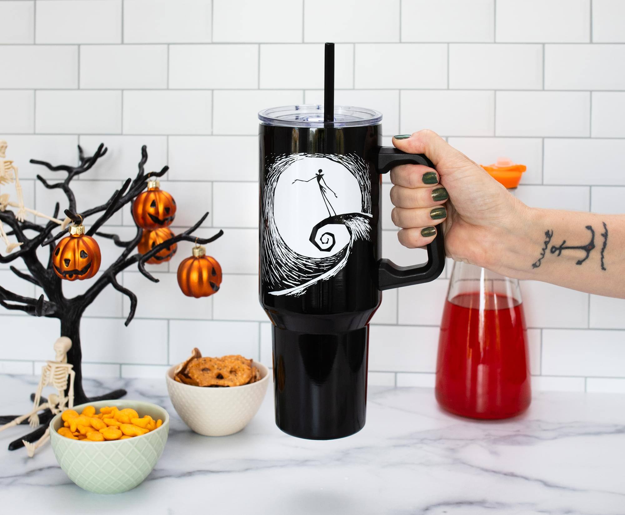 Alt View 4. Disney - Disney's The Nightmare Before Christmas Jack Skellington Stainless Steel Tumbler - Black.