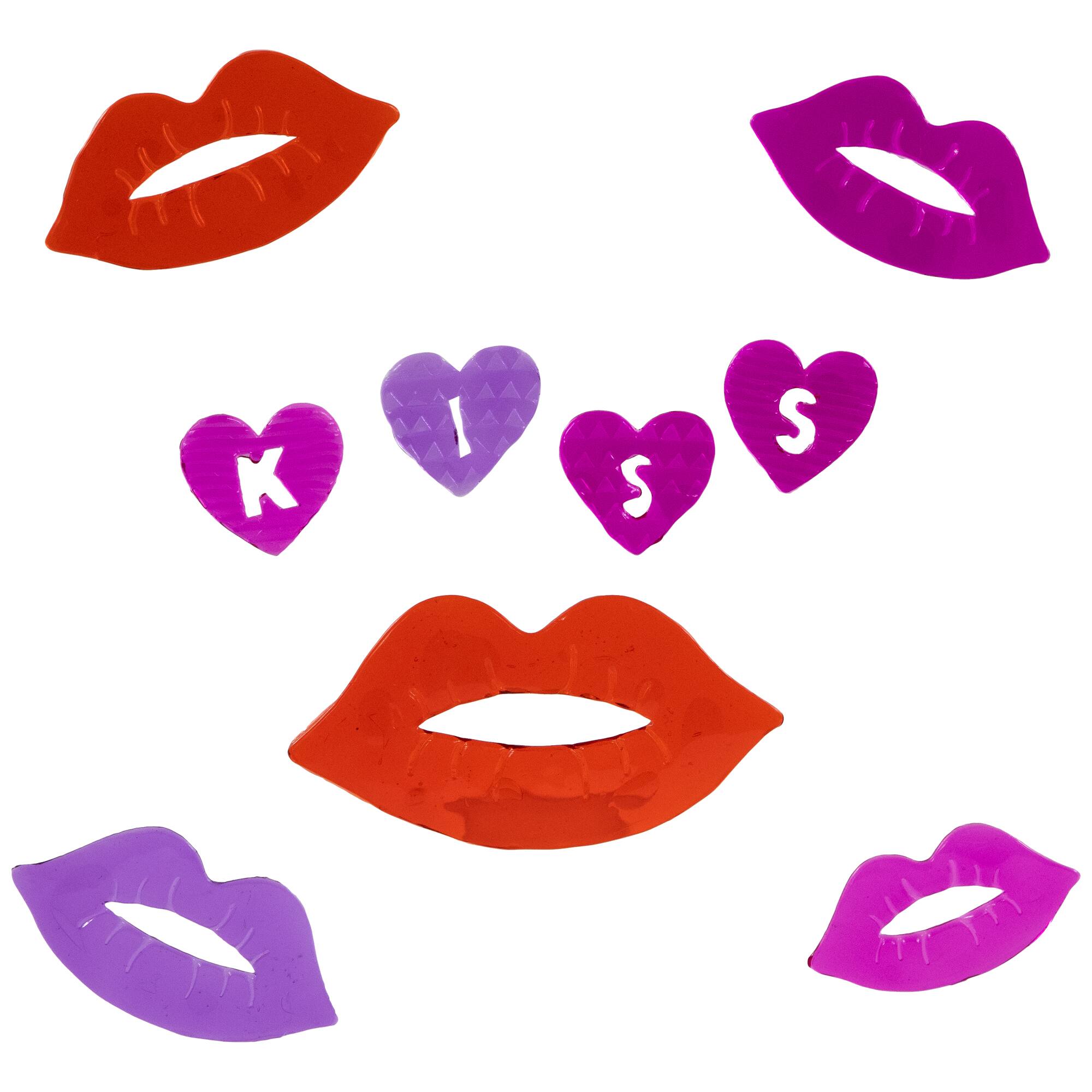 Alt View 4. Northlight - Set of 5 Double Sided Valentine's Day Gel Window Clings - Red.