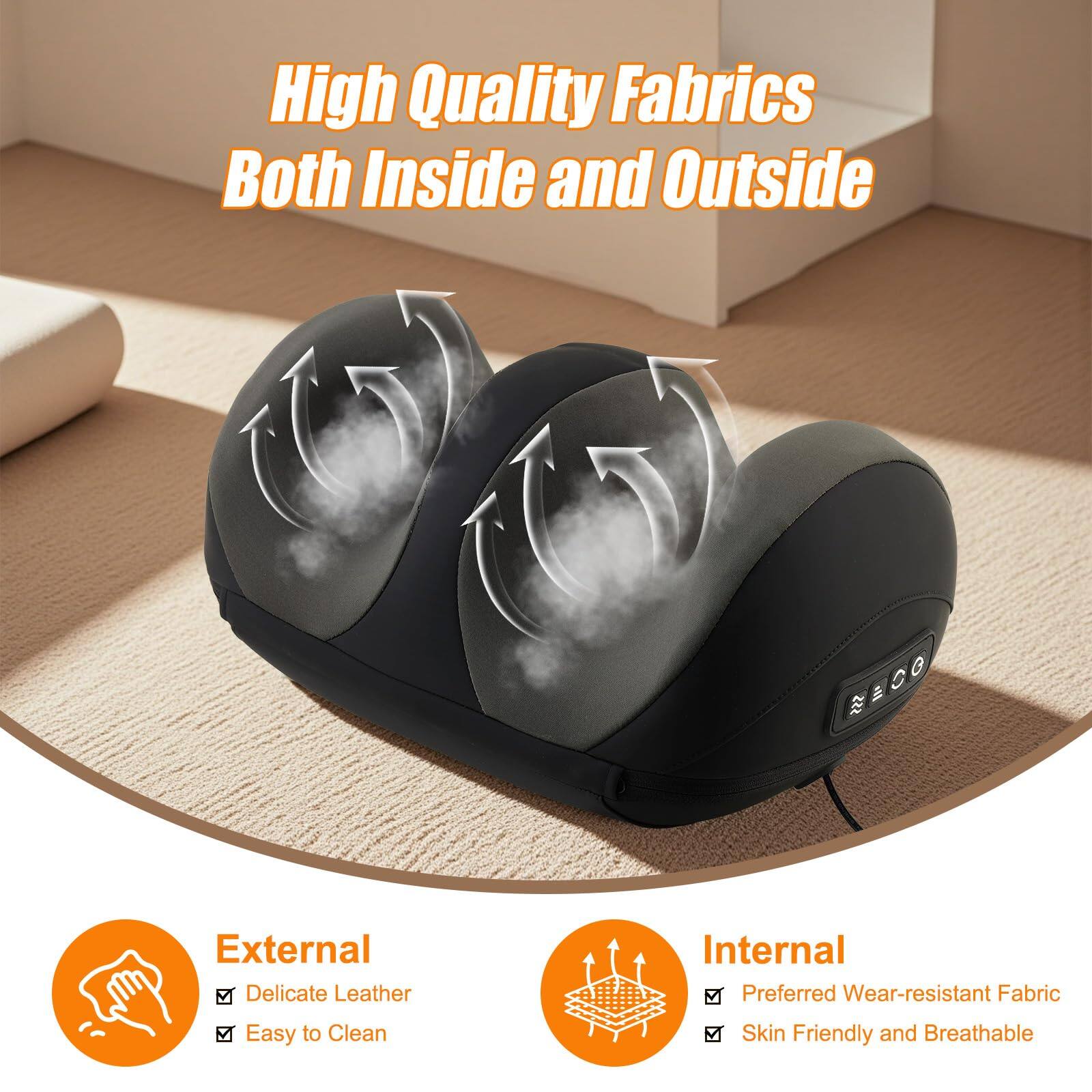 High Quality Fabrics Both Inside and Outside

External
- Delicate Leather
- Easy to Clean

Internal
- Preferred Wear-resistant Fabric
- Skin Friendly and Breathable