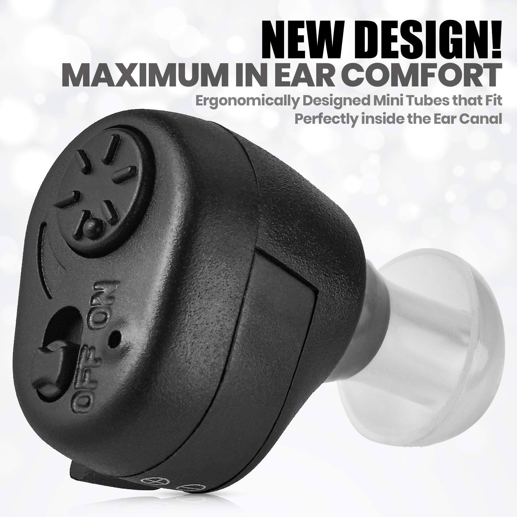 NEW DESIGN!  
MAXIMUM IN EAR COMFORT  
Ergonomically Designed Mini Tubes that Fit Perfectly inside the Ear Canal  

ON  
OFF