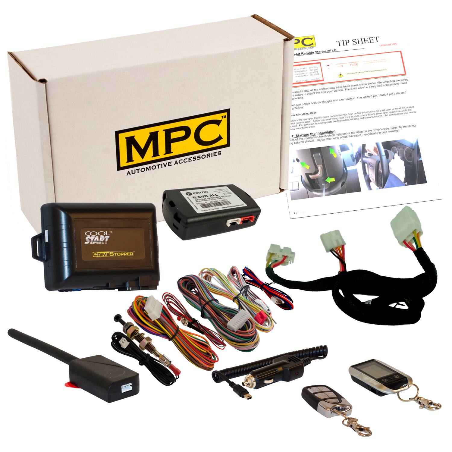 MPC- 2-Way LCD Remote Start/Entry For With T-Harness 2013-2015 Hyundai Genesis Coupe- Black