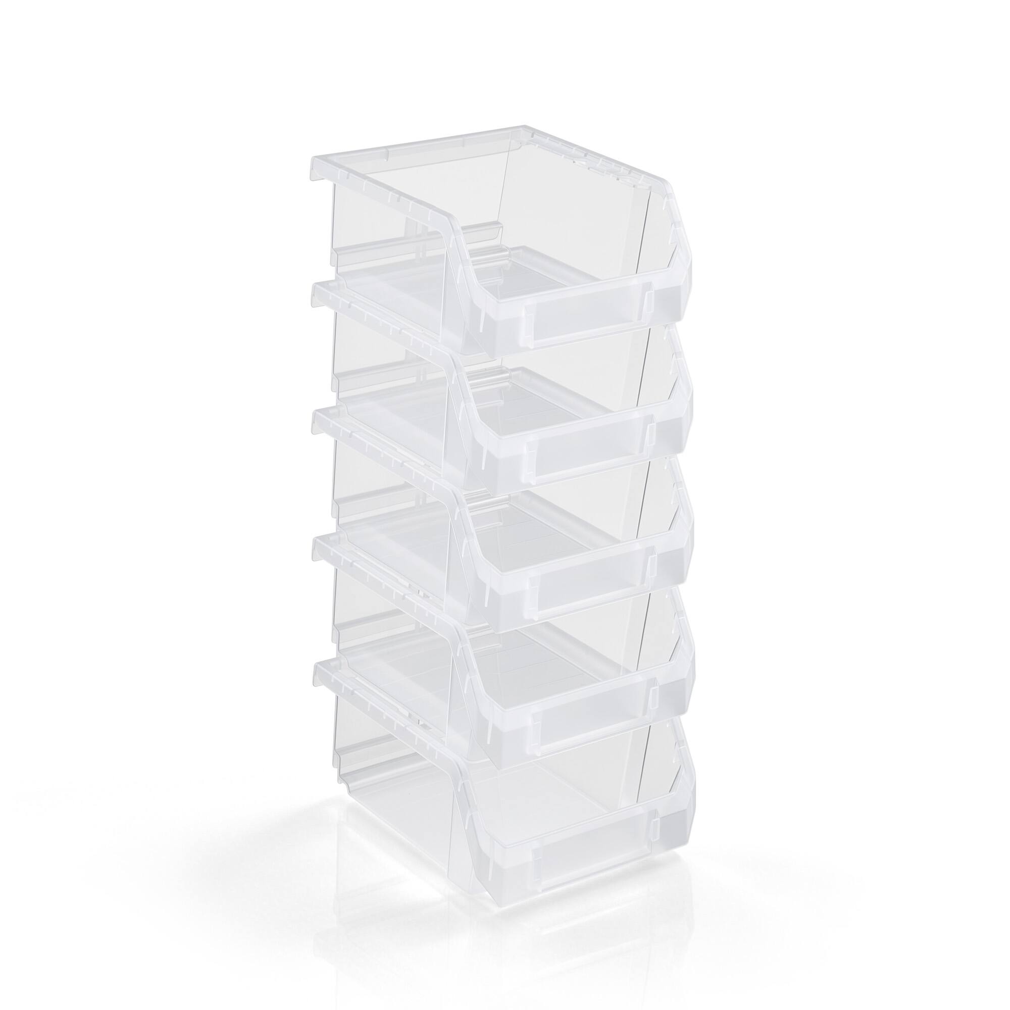 Angle. Sorbus - Sorbus Small Open Front Stackable Clothing Storage Bin – Closet & Wardrobe Organizer - Clear.