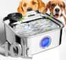 Oneisall - 10L/338oz Stainless Steel Automatic Dog Water Fountain 5 Layer Filtration Clean System with 3 Filter - Silver