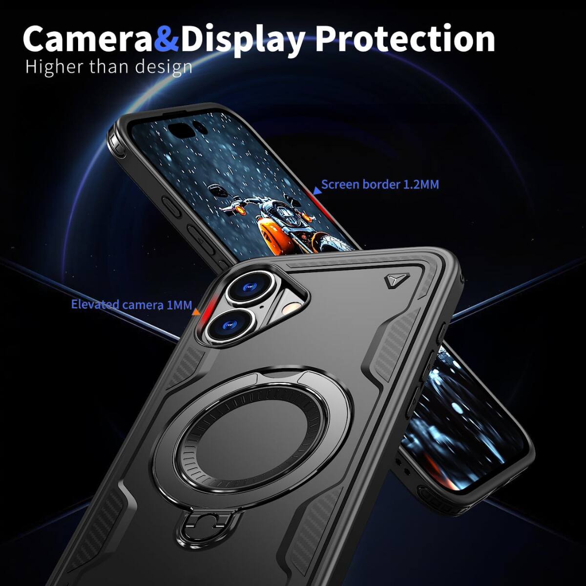 Camera&Display Protection
Higher than design
Screen border 1.2MM
Elevated camera 1MM