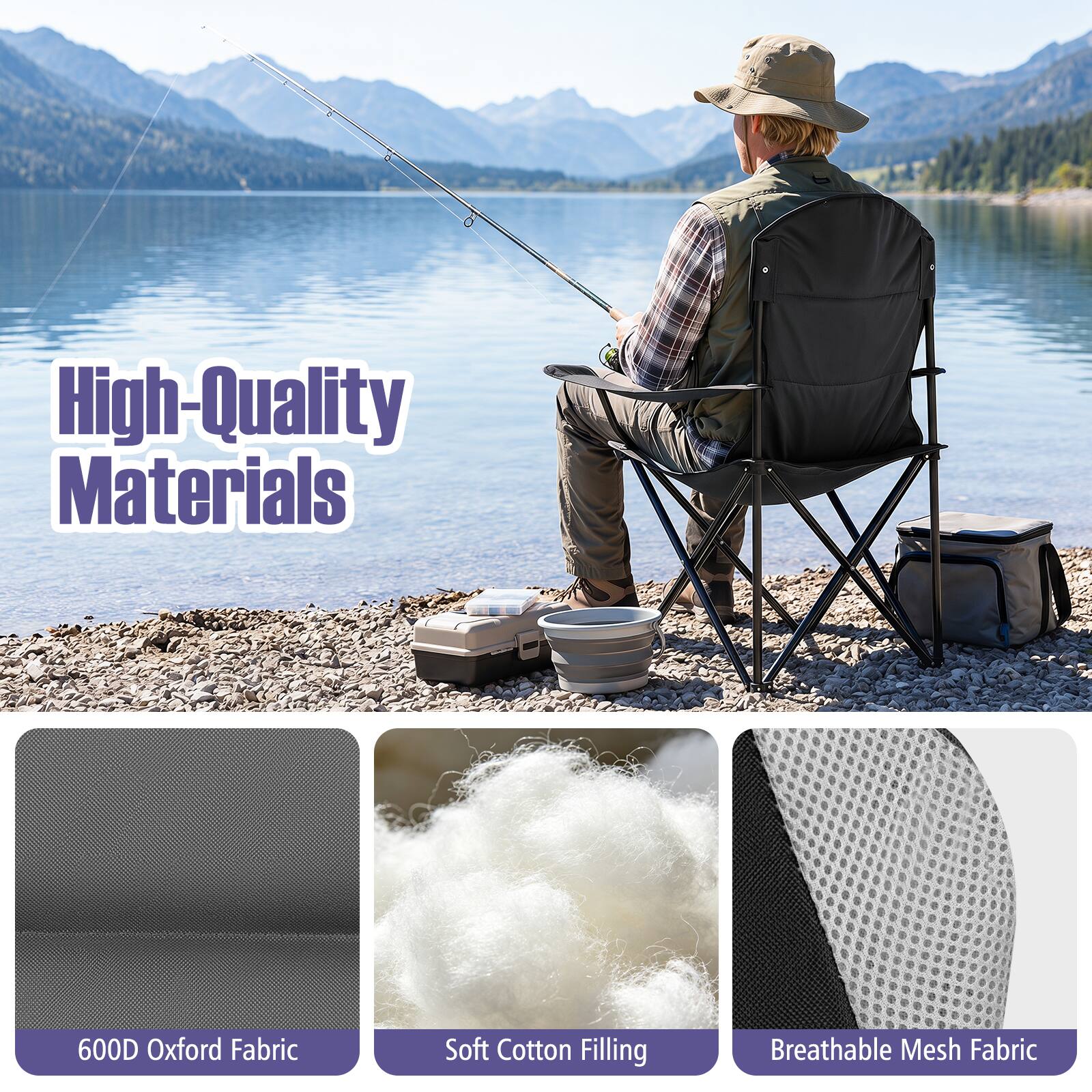 High-Quality Materials

600D Oxford Fabric
Soft Cotton Filling
Breathable Mesh Fabric