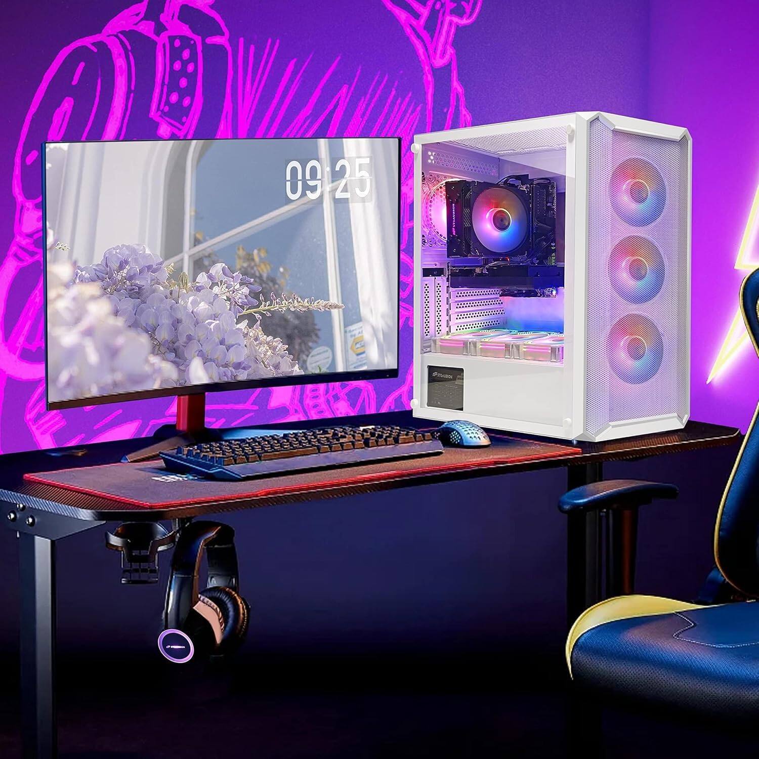 Alt View 1. STGAubron - STGAubron Gaming PC Desktop, i7-6700 up to 4.0GHz, GeForce RTX 3060 Ti 8G, 32GB DDR4, 2TB SSD, WiFi 6, BT 5.0, Win11H - White.