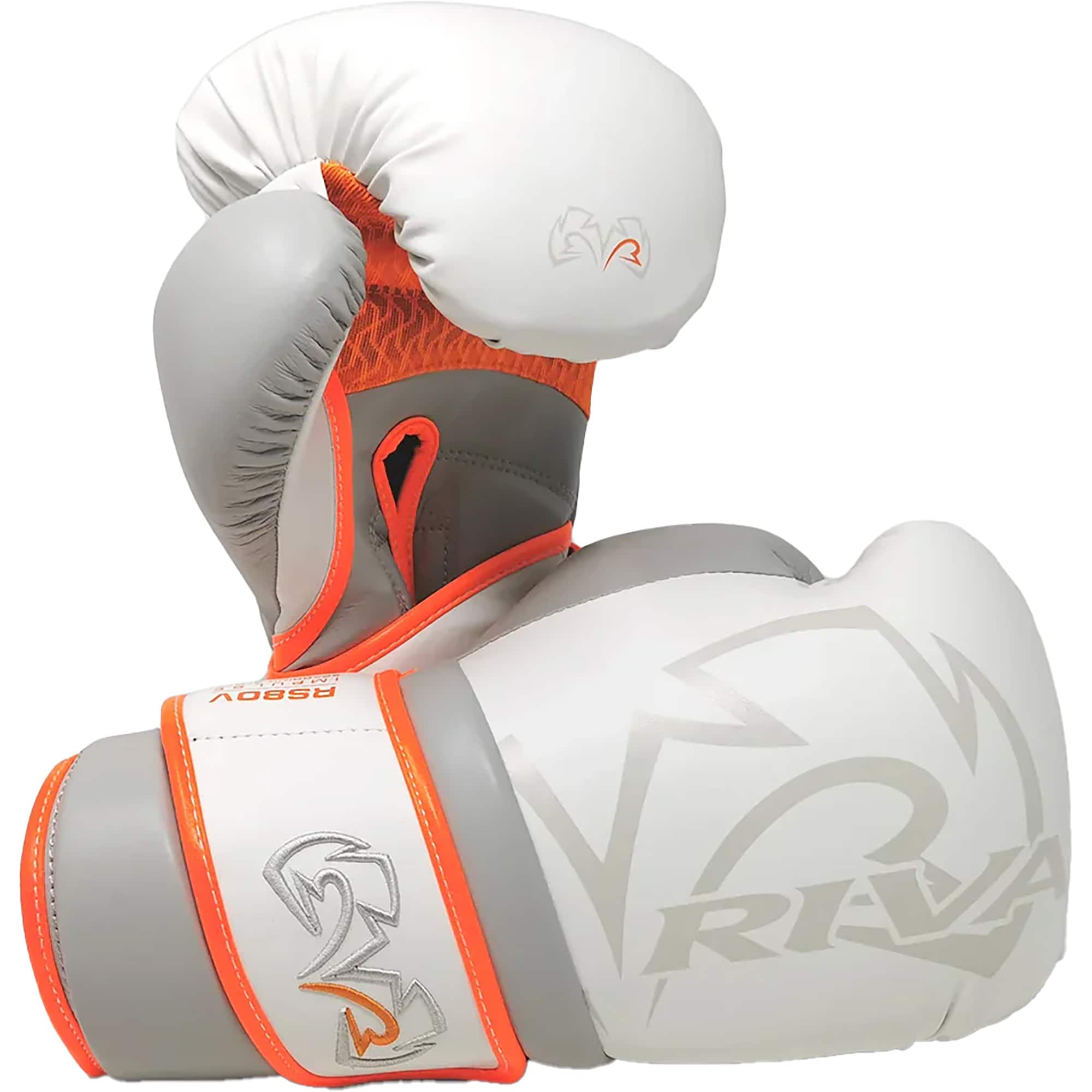 RIVAL - Boxing RS80V Impulse Hook and Loop Sparring Gloves - 12 oz. - White/Orange
