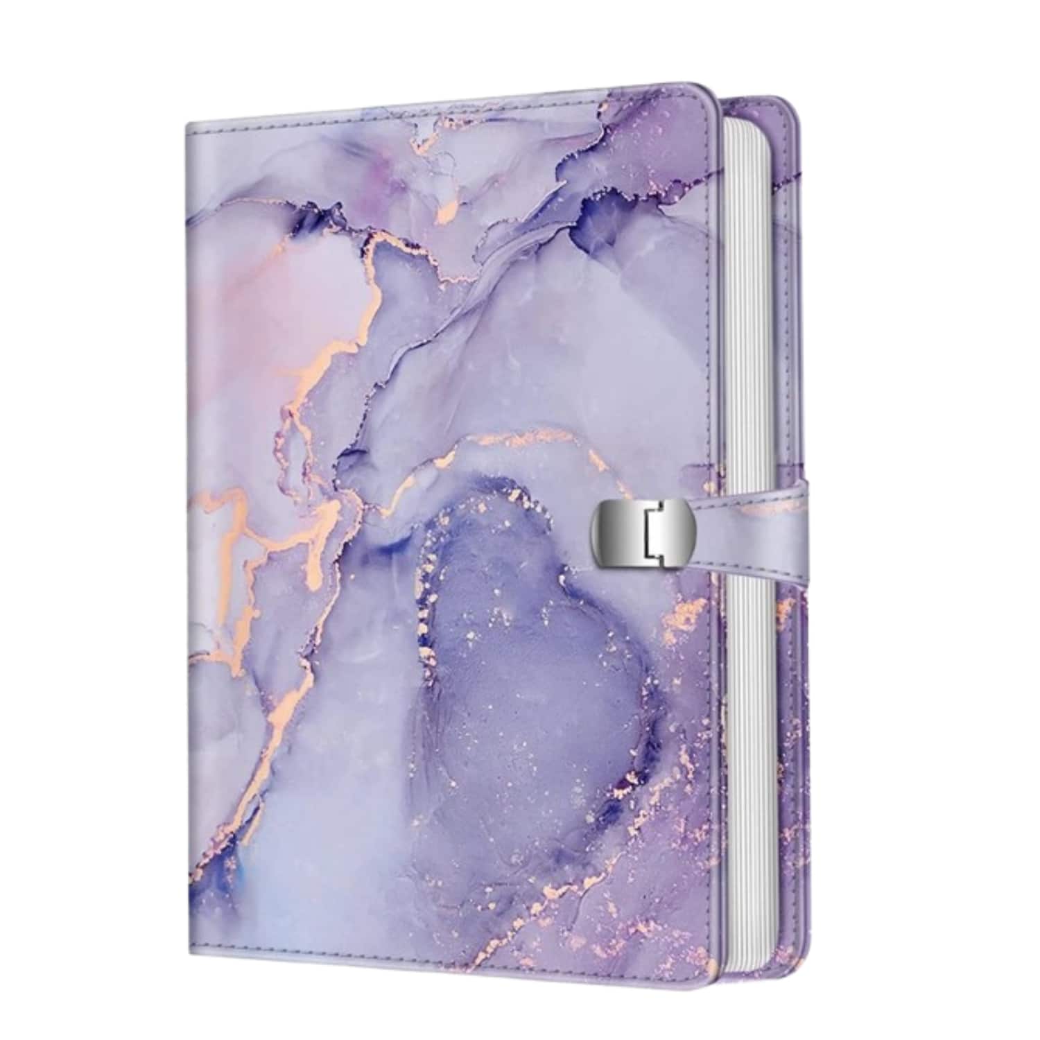 Stock Preferred - 4x6 Photo Album 112 Pocket Capacity Mini Book with Vegan PU Leather Cover - Lilac Marble