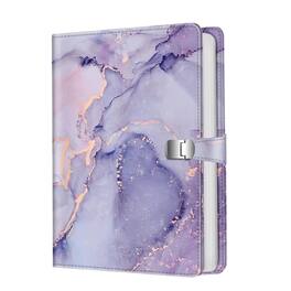 Stock Preferred - 4x6 Photo Album 112 Pocket Capacity Mini Book with Vegan PU Leather Cover - Lilac Marble