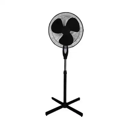 Front. Optimus - Optimus 16 in. Oscillating Stand Fan - Black.