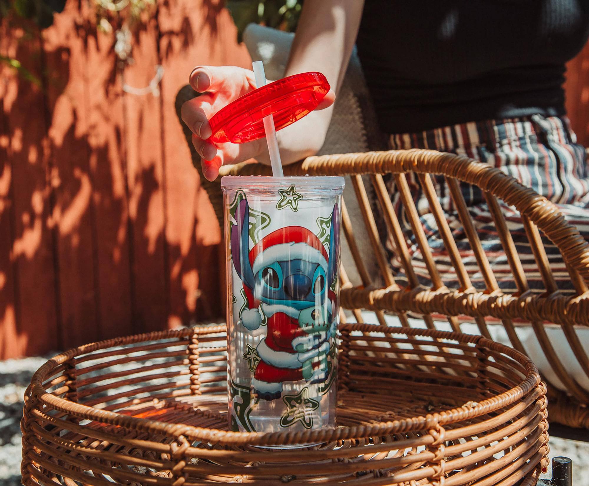 Alt View 4. Disney - Disney Lilo & Stitch Santa Outfit Carnival Cup With Lid And Straw | Holds 20 Ounces - Red.