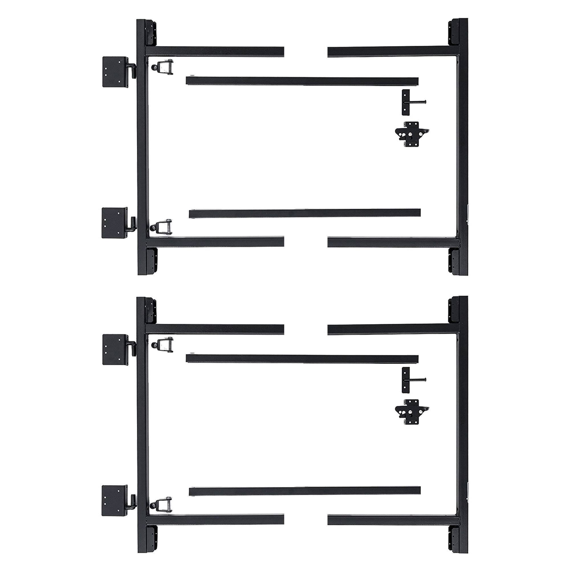 Front. Adjust-A-Gate - Adjust-A-Gate Steel Frame Gate Building Kit, 36"-60" Wide Up To 4' High (2 Pack) - Black.